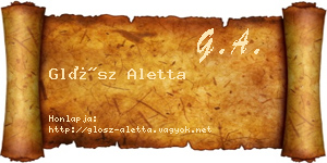 Glósz Aletta névjegykártya