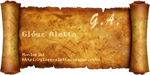 Glósz Aletta névjegykártya